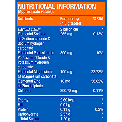 Fast&Up Reload Probiotics Electrolytes + Probiotics Effervescent Tablets - Hydration, Digestion, & Immunity, Orange Flavour, 20 Tabs