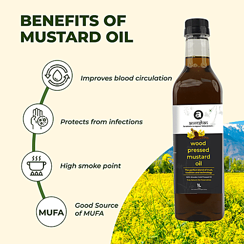 Buy Anveshan Wood Cold Pressed Kachi Ghani Mustard Cooking Oil Online