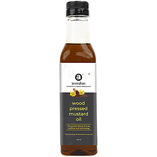 Buy Anveshan Wood Cold Pressed Kachi Ghani Black Mustard Cooking Oil