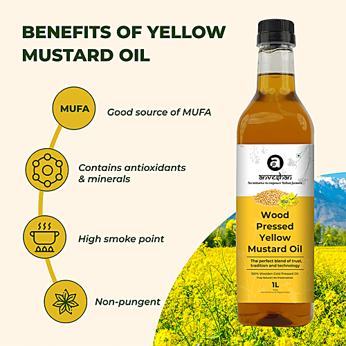 Buy Anveshan Wood Cold Pressed Kachi Ghani Yellow Mustard Cooking Oil