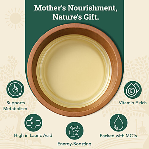 Anveshan Wood Cold Pressed Coconut Oil - For Hair, Skin, Cooking, 1 L Bottle 