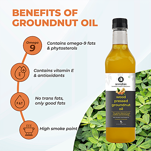 Buy Anveshan Wood Cold Pressed Groundnut/Peanut Cooking Oil Online at