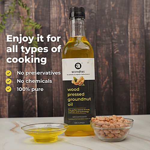 Buy Anveshan Wood Cold Pressed Groundnut/Peanut Cooking Oil Online at