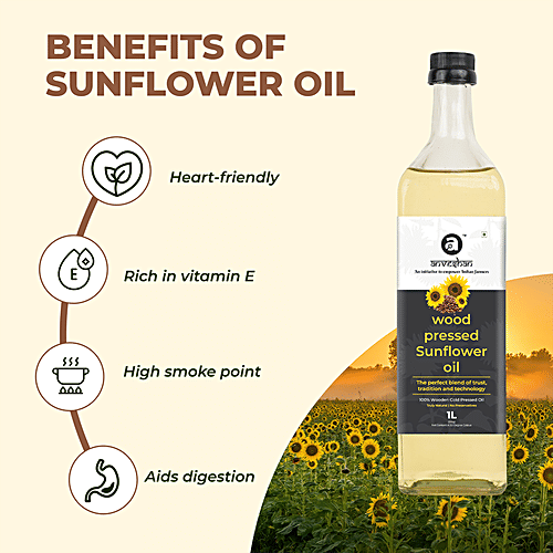 Buy Anveshan Wood Cold Pressed Sunflower Cooking Oil HeartHealthy