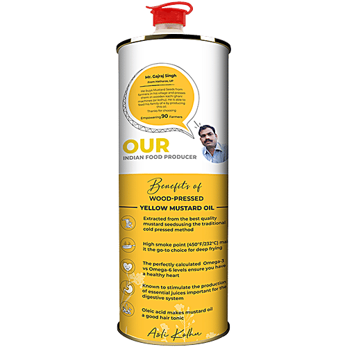 Buy Anveshan Wood Cold Pressed Kachi Ghani Yellow Mustard Cooking Oil Online at Best Price of Rs