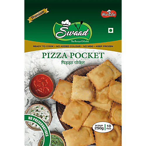 SWAAD Pizza Pocket - Ready To Cook, No Added Colour, Keep Frozen, 250 g (10 pcs)