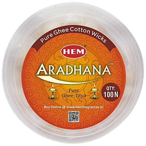 Buy Hem Aradhana Pure Ghee Cotton Wicks/Diya Perfect For Daily Puja