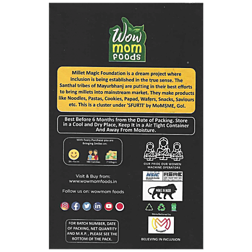 WOW MOM FOODS Millet Choco Chips Cookies - Rich, Crispy, No Added Preservatives, 150 g