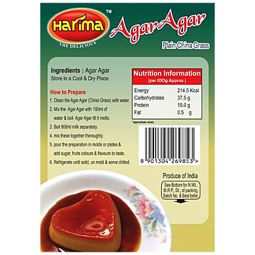 Buy HARIMA Agar Agar Plain China Grass Super Smooth, Thickening Agent