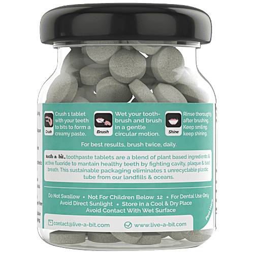 Teeth a Bit Tooth Bits - Multiprotection, Wild Peppermint Mint, For Fresh Breath, Whitens, 60 pcs Bottle