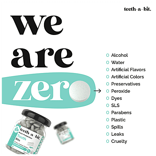 Teeth a Bit Tooth Bits - Multiprotection, Wild Peppermint Mint, For Fresh Breath, Whitens, 60 pcs Bottle