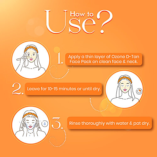 Ozone D-Tan Face Pack - Removes Tan, Dark Spots, Replenishes & Hydrates Skin, 100 g  