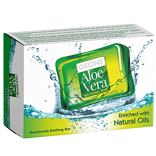 Ozone Aloe Vera Bathing Bar - Enriched With Natural Oils, For Soft & Refreshing Skin, 125 g  