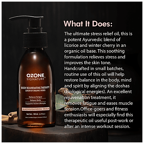 OZONE Signature Madhugandha Taila - Ayurvedic Body Massage Oil, Relieves Fatigue, Relaxes Body, 100 ml