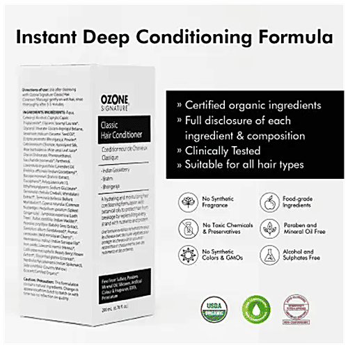 OZONE Signature Classic Hair Conditioner - Hydrates, Protects & Repairs Damaged Hair, No Parabens, 200 ml  