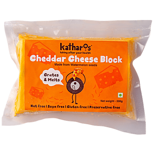 Buy Katharos Cheddar Vegan Cheese Block Made With Watermelon Seeds