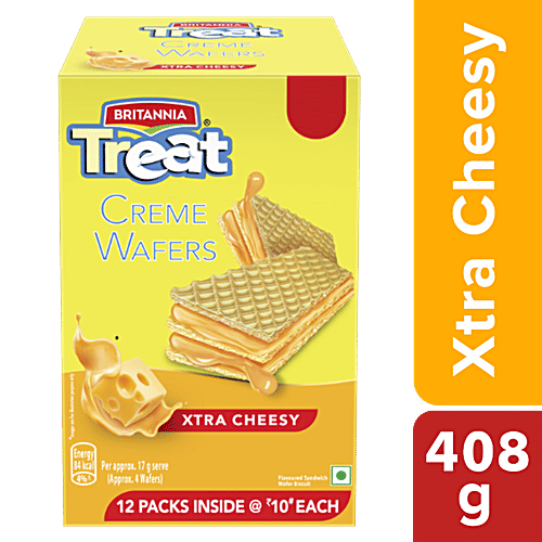 Buy Britannia Treat Cheese Flavoured Wafer Biscuit Online at Best Price