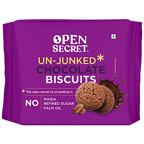 Open Secret Unjunked Chocolate Biscuit - No Maida, Refined Sugar & Palm Oil, 180 g  