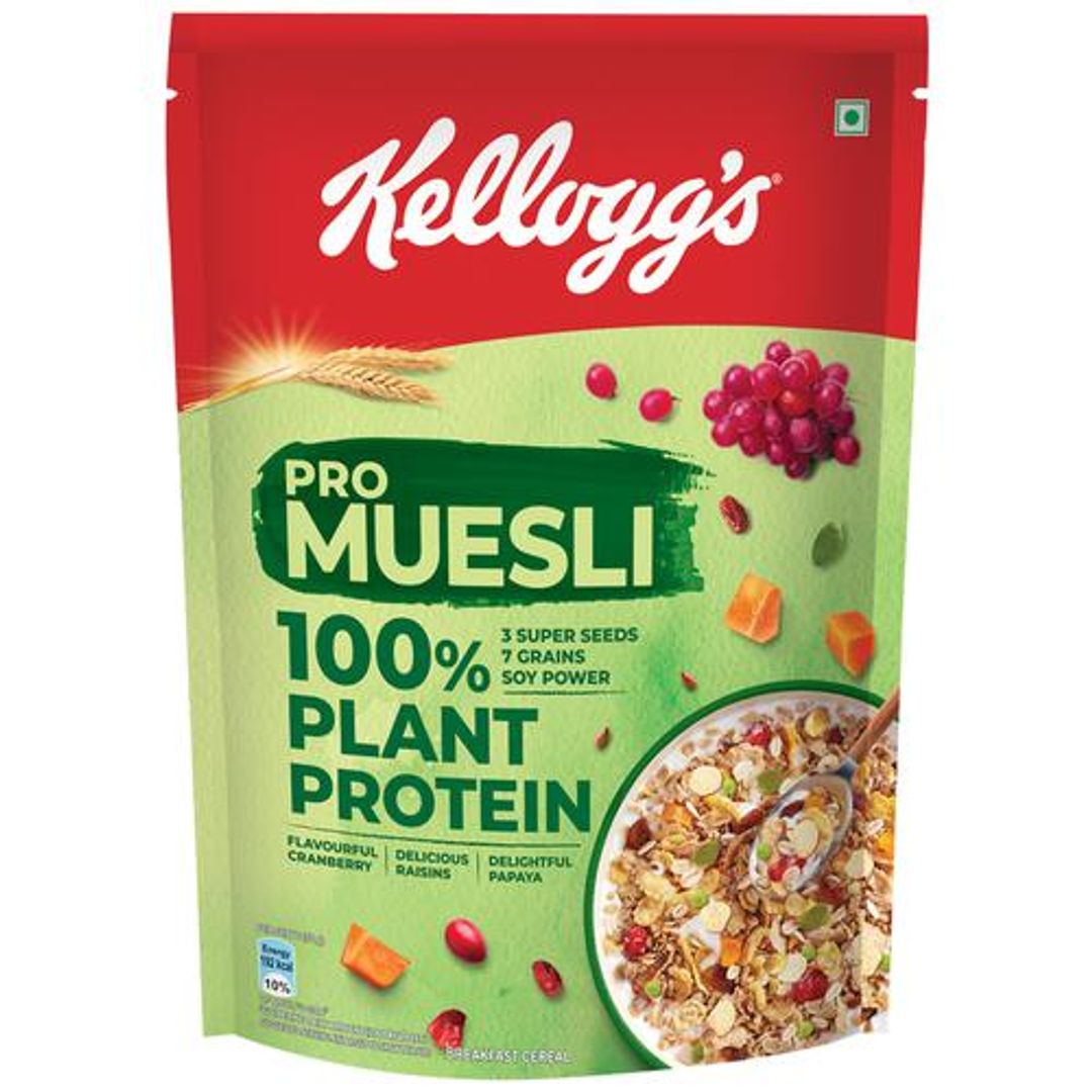 Kelloggs Kellogg`s Pro Muesli - With 100% Plant Protein  High Prote 500 g Pouch, 500 g Pouch