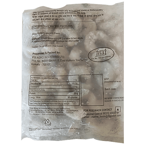 Buy Ifb Prawns Peeled & Deveined, Ready To Cook, Rich In Omega3, Fat