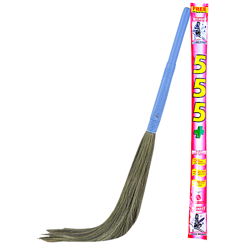 Buy Monkey 555 Plus Natural Grass Broom Virgin Plastic Handle