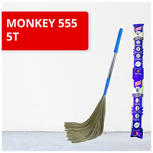 Buy Monkey 555 5T Natural Grass Broom Super Strong Steel Handle