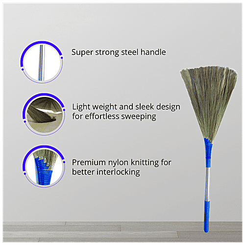 Buy Monkey 555 5T Natural Grass Broom Super Strong Steel Handle