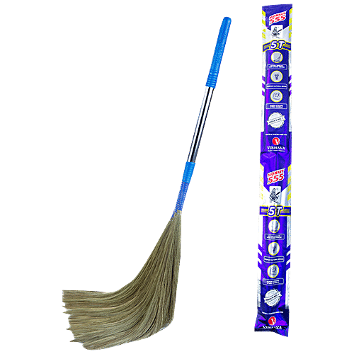 Buy Monkey 555 5T Natural Grass Broom Super Strong Steel Handle