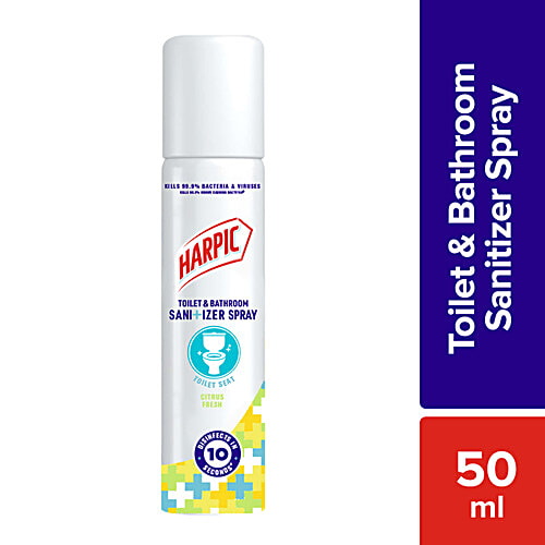 Harpic Toilet & Bathroom Sanitizer Spray - Kills 99.9% Bacteria & Viruses, 50 ml  