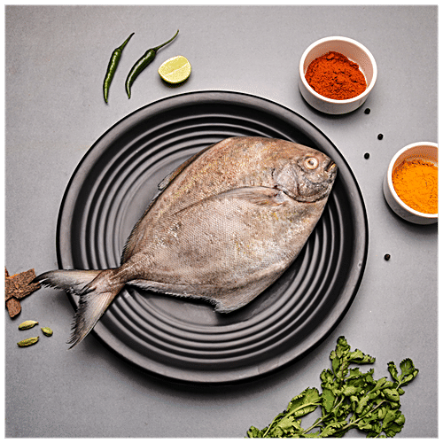 Buy fresho! Black Pomfret Whole & Uncleaned, Great Source Of Calcium