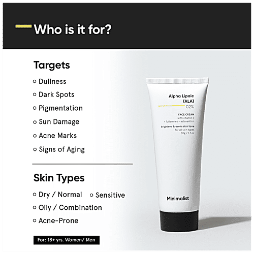 Buy Minimalist 2 Alpha Lipoic ALA Face Cream With Vitamin C