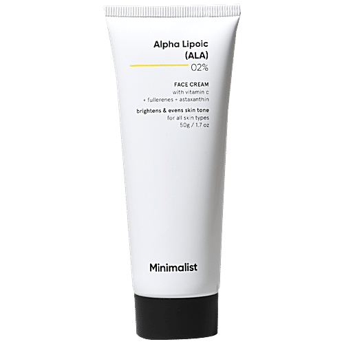 Minimalist 2% Alpha Lipoic ALA Face Cream With Vitamin C - Brightens & Evens Skin Tone, 50 g