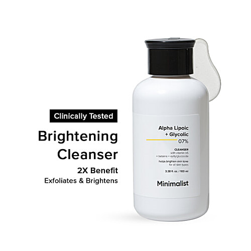 Minimalist 7% Alpha Lipoic & Glycolic Cleanser With Vitamin B5 - Brightens & Smoothens Skin, 50 g  