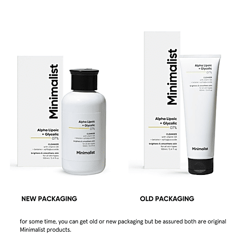 Minimalist 7% Alpha Lipoic & Glycolic Cleanser With Vitamin B5 - Brightens & Smoothens Skin, 50 g  