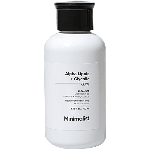 Minimalist 7% Alpha Lipoic & Glycolic Cleanser With Vitamin B5 - Brightens & Smoothens Skin, 50 g  