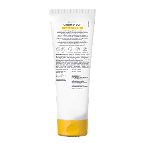 Cetaphil Sun SPF 30 Light Gel - For Sensitive Skin, Body & Face, Broad Spectrum, High Protection, 100 ml  