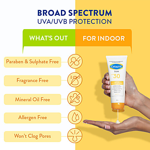 Cetaphil Sun SPF 30 Light Gel - For Sensitive Skin, Body & Face, Broad Spectrum, High Protection, 100 ml  