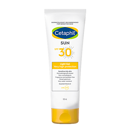 Cetaphil Sun SPF 30 Light Gel - For Sensitive Skin, Body & Face, Broad Spectrum, High Protection, 100 ml  