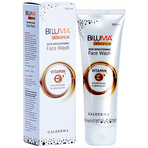 Biluma Advance Skin Brightening Face Wash - Vitamin E, Enriched Beads For Glowing Skin, 100 ml  