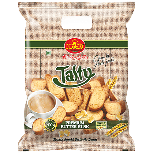 KAMAL'S Tasty Premium Butter Rusk - Goodness Of Whole Wheat, Crispy, Tea Time Snack, 200 g