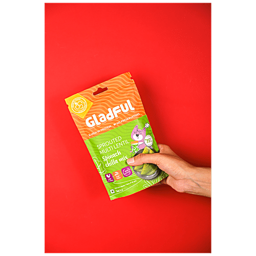 Buy Gladful Sprouted Multi Lentil Spinach Chilla Mix High In Protein & Fibre Online at Best