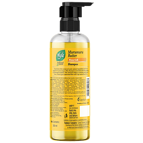 Nyle Natural & Pure Shampoo - With Murumuru Butter, For Nourished Hair, No Paraben/Sulphates, 300 ml  