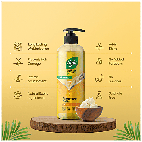 Nyle Natural & Pure Shampoo - With Murumuru Butter, For Nourished Hair, No Paraben/Sulphates, 300 ml  