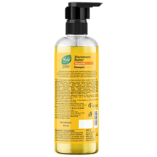 Nyle Natural & Pure Shampoo - With Murumuru Butter, For Nourished Hair, No Paraben/Sulphates, 475 ml  