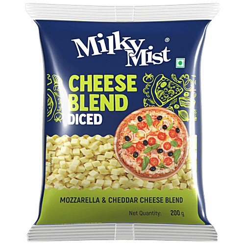 Milky Mist Cheese Blend Diced - Mozzarella & Cheddar Cheese, 200 g