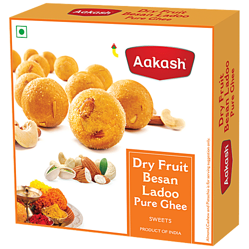 Buy Aakash Dry Fruit Besan Ladoo Pure Ghee, Traditional Indian Sweet