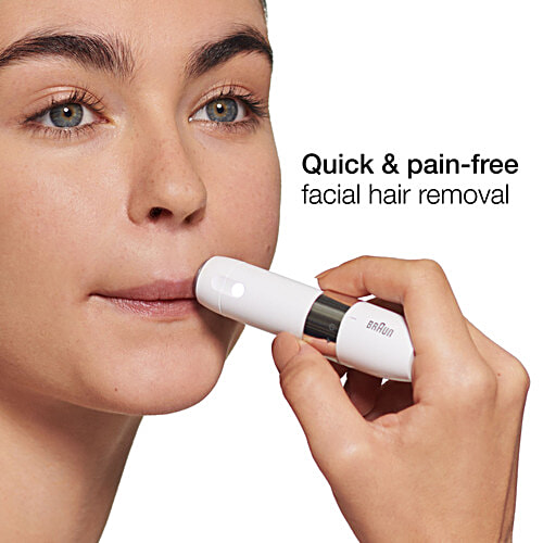 Braun Face Mini Hair Remover - Electric, FS1000, With Smartlight, White, For Women, 1 pc