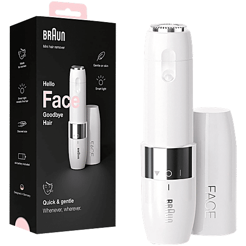 Braun Face Mini Hair Remover - Electric, FS1000, With Smartlight, White, For Women, 1 pc