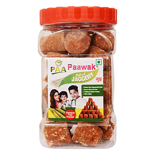 Paawak Natural Jaggery Cubes - Edible, Chemical Free, 450 g  