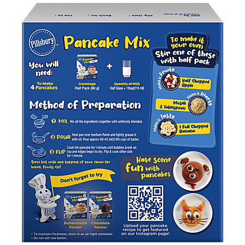 Pillsbury Pancake Mix - Classic Flavour, Makes Soft & Fluffy Pancakes, 180 g  